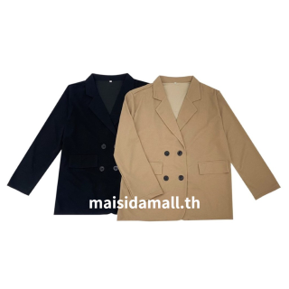 ส่งไวจากไทยmaisidamall เสื้อเบลเซอร์รุ่นกระดุม 4 เม็ด สีพื้น มีกระเป๋าหน้า 2 สี เบสิคแมทง่าย Oversize Blazer