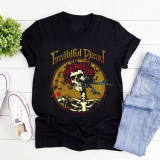 [S-5XL]เสื้อยืดแขนสั้น พิมพ์ลาย Grateful Dead s Rock N Roll Band สีดํา สําหรับผู้ชาย 920238