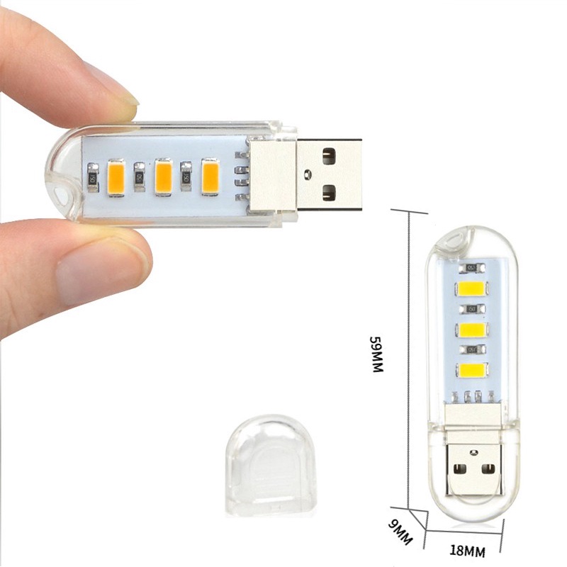 โคมไฟ LED 3 ดวง พอร์ต USB แบบพกพา สําหรับอ่านหนังสือ คอมพิวเตอร์ ราคา ถูกที่สุด ดีลบีเคเค แกลเลอรีภาพที่ 2