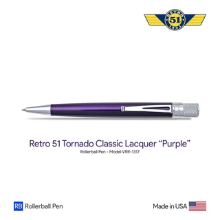 Retro 51 Tornado "Purple" Classic Lacquer Rollerball Pen - ปากกาโรลเลอร์บอลล์เรโทร 51 ทอร์นาโด