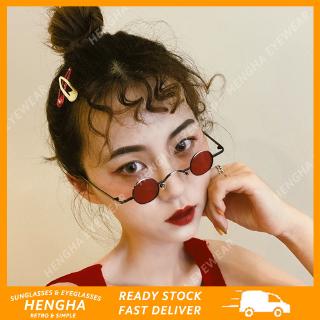 【HENGHA】【พร้อมสต็อก】 INS สไตล์แฟชั่นรอบลูกอมสีแว่นกันแดดผู้หญิง / ผู้ชายแว่นกันแดดขนาดเล็ก