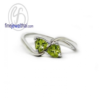 Finejewelthai-แหวนเพอริดอท-เพอริดอท-แหวนพลอย-แหวนเงินแท้-พลอยประจำเดือนเกิด-Peridot-Silver-Ring-Birthstone-R1159pd