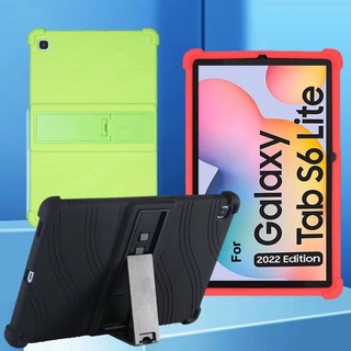 เคสซิลิโคนนิ่ม กันกระแทก พร้อมขาตั้ง สําหรับ Samsung Galaxy Tab S6 Lite 2022 Edition SM-P613 P619 P610 P615 P617