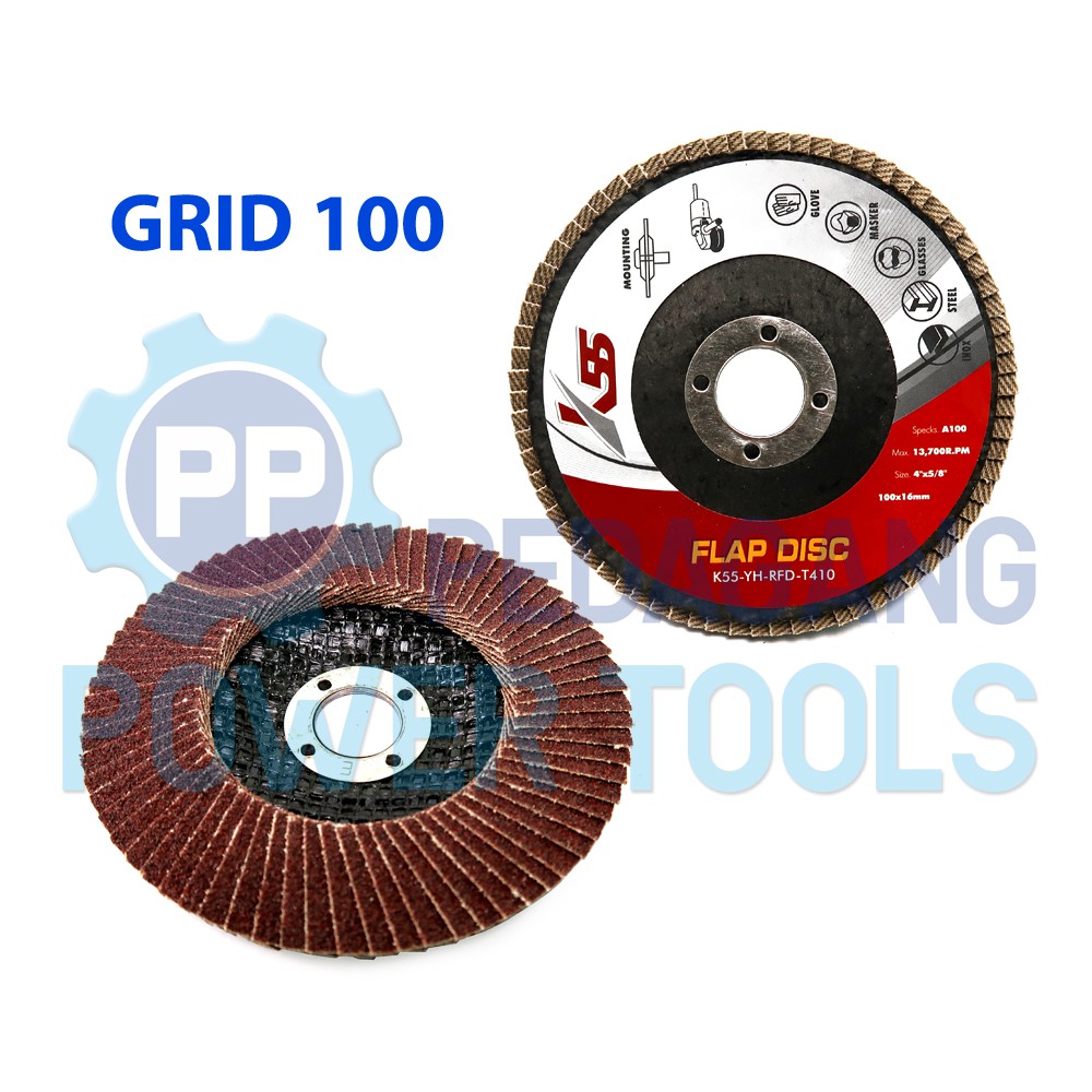 MATA K55 FLAP DISC GRIT 100 GRINDING BIT 4" SANDPAPER IRON STACKING FAN