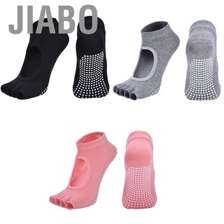 Jiabo Yoga Socks Half Toes Breathable Open Instep Non Slip Soft Skin Friendly Combed Cotton Barre Pilates