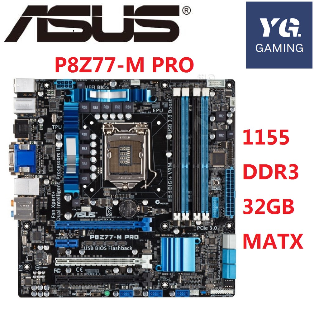 ร้อน】Asus P8Z77M PRO Desktop Motherboard Z77 Socket LGA 1155 i5 i7