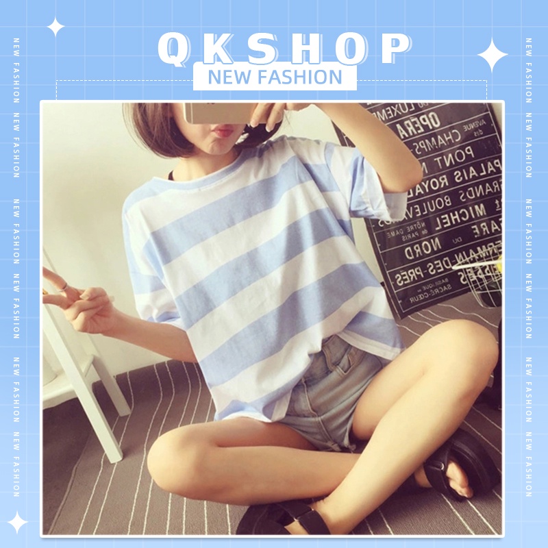 QKshop มินิมอลสุดเกร๋เป๊ะสุดใส่สบาย ดีเทลลายทางน่ารักกรุบกริบ ใส่ได้ทุกวัยน่ารักสุดๆ ต้องมีติดบ้านไว้เลยยย