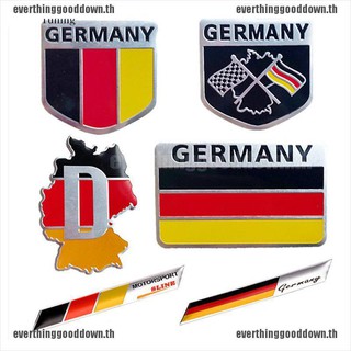 【EVERTHING】ตะแกรงกระจังหน้า โลโก้ธงเยอรมนี อลูมิเนียม 3D สําหรับรถยนต์