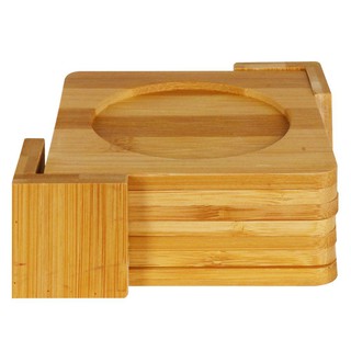 Container support COASTER FS-T004 BAMBOO SQUARE 6PCS/SET Tableware Kitchen equipment ที่รองภาชนะ ที่รองแก้วไม้ไผ่เหลี่ยม