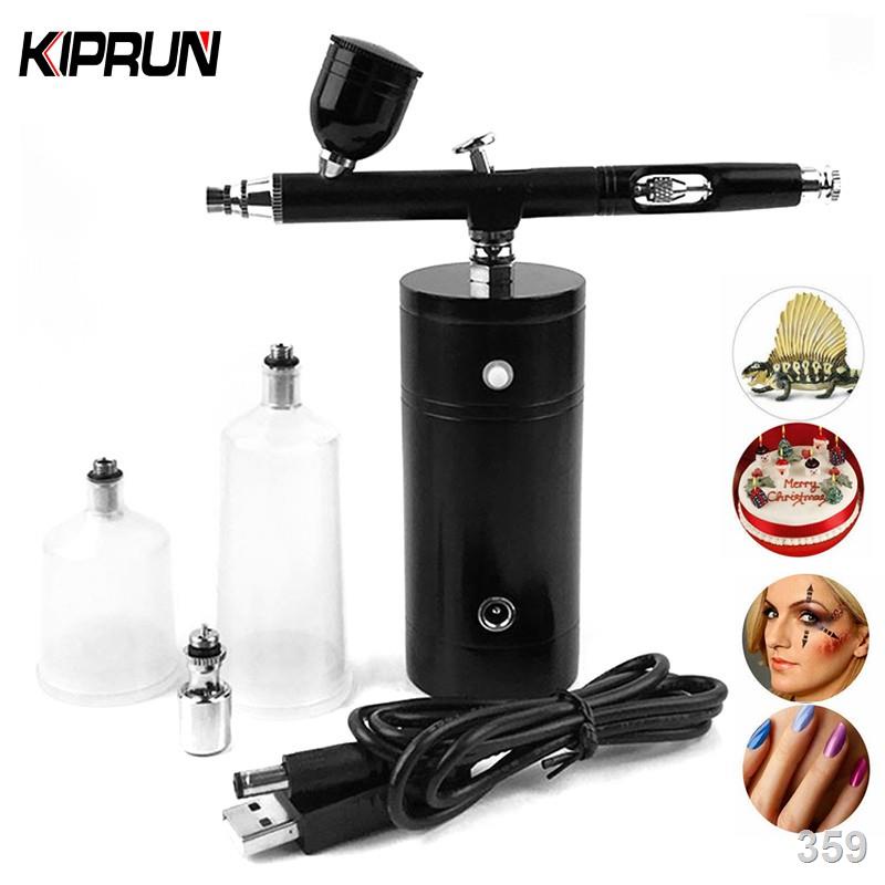 KIPRUN Auto Airbrush Kit Rechargeable Handheld Dual-Action Mini Air Compressor Airbrush Set with 0.4