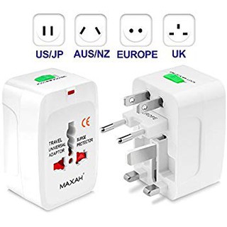 Universal Travel Plug Adapter, All in One Worldwide Universal Wall Charger AC Power Plug for EU US UK AU - White(กลุ่ม2)