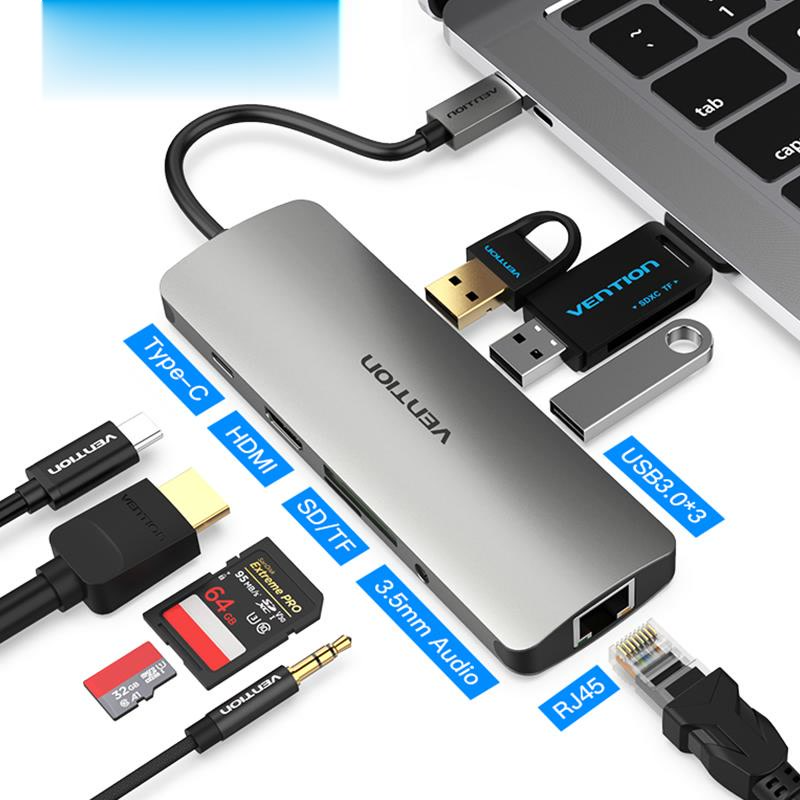 Docking Station Hub USB Type C to HDMI USB3.0 RJ45 Adapter for MacBook Samsung Dex S8 / S9 huawei P20 Pro usb-c adapter