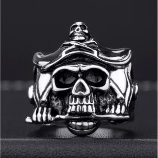 Cincin Gaya Gothic Punk Model Kapten Bajak Laut untuk Pria