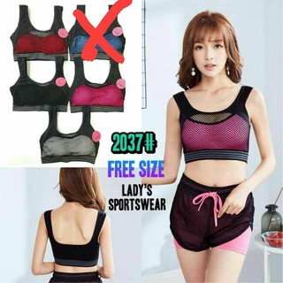 ✔️Sport bra ดีไซน์เก๋ แอบSexyด้วยตาข่ายสีดำ