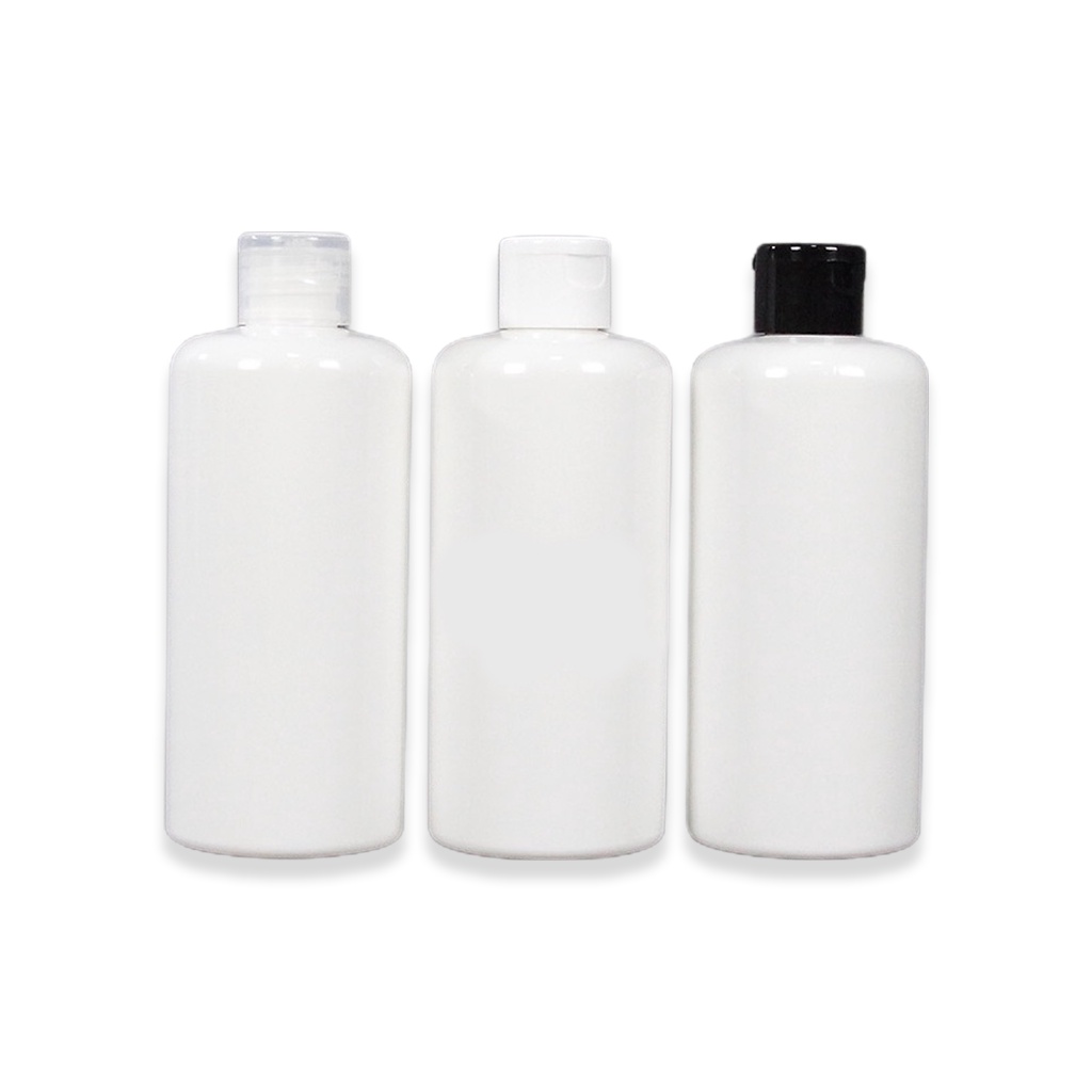 [1 ใบ] ขวดเปล่า ขวดกลม สีขาวทึบ + ฝาฟลิป ขนาด 300 ml ขวดเพ็ท PET ทนสารเคมี พร้อมส่ง