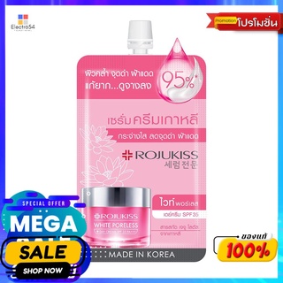 โรจูคิสไวท์พอร์เลสเดย์ครีม 8มล.ผลิตภัณฑ์ดูแลผิวหน้าROJUKISS WHITE PORELESS DAY CREAM 8ML