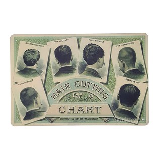 ป้ายสังกะสีวินเทจ Hair Cutting Chart