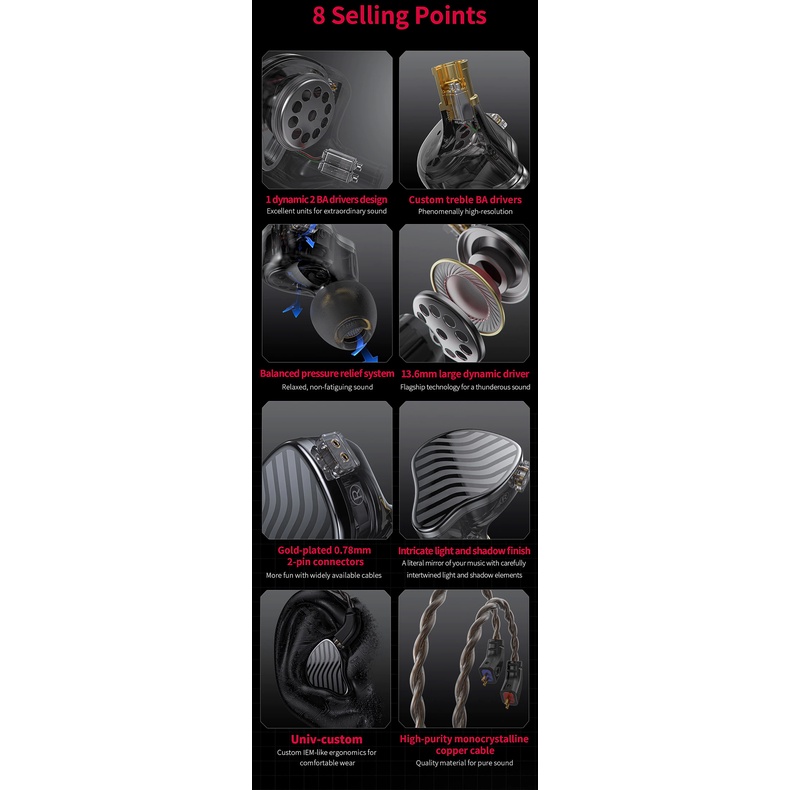 FiiO JH3 หูฟัง Hybrid 3 ไดรเวอร์ ประกันศูนย์ไทย