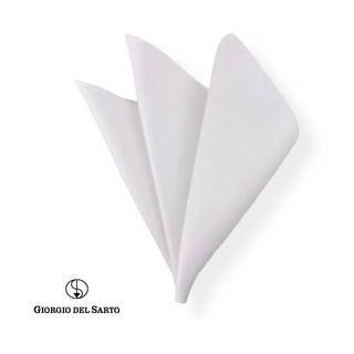 GIORGIO DEL SARTO Pocket Square White ผ้าเสียบสูทสีขาว 100% cotton