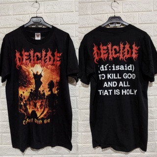 เสื้อยืดผ้าฝ้ายพิมพ์ลายขายดี เสื้อยืด พิมพ์ลาย Deicide BAND