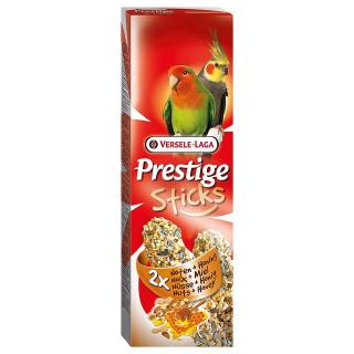 Prestige Stick เพรสทีจสติ๊ก ขนมสำหรับนกพารากีต รสน้ำผึ้ง(140g.) Big Parakeets Nuts &amp; Honey, Versele Laga