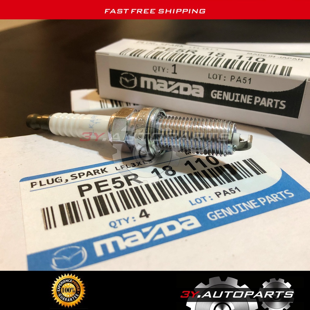 100% PE5R-18-110 MAZDA SPARK PLUG (4 ชิ้น) สําหรับ MAZDA 3 6 CX-3 CX-5 MX-4 MIATA CX3 CX5 MX4 (ILKAR
