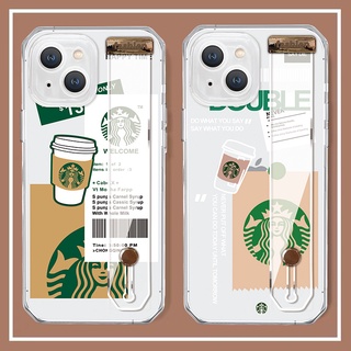 สายรัดข้อมือ แฟชั่น แบรนด์ไทด์ กาแฟ เคส iPhone 11 pro 12 max 13 14 pro max xs xr se 2020 xs max 7plus 8 7 plus case โปร่งใส นางแบบคู่ ซิลิกาเจล ผู้หญิง ชาย เปลือกนิ่ม เคส