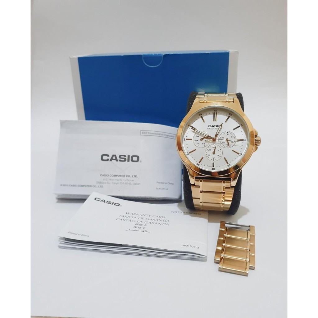 Casio แท้ศูนย์ Cmg  100%  Standard นาฬิกาข้อมือ สีทอง สายสแตนเลส รุ่น LTP-V300G MTP-V300G ประกันศูนย์ 1 ปี