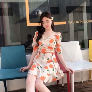 Orange Flower MiniDress