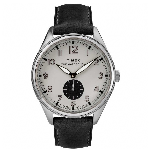 Timex TW2R88900 Waterbury นาฬิกาข้อมือผู้ชาย สายหนัง สีดำ หน้าปัด 42 มม.
