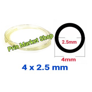 สายลม PU สายลมพียู ขนาด 2.5 x 4 mm สีใส ขายเป็นเมตร   ( ใช้ เป็น สายน้ำ และ สาย ระดับน้ำ ได้ )