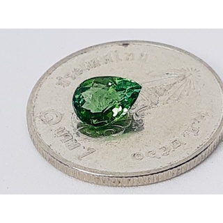 0.75 ct ทัวร์มาลีน สีเขียว ธรรมชาติ ของแท้ Natural Green Tourmaline Pear Shape Loose Gemstone For Fine Jewelry