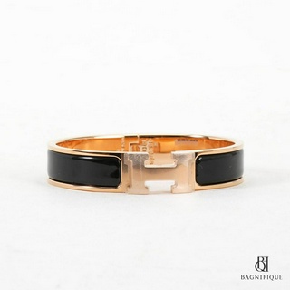 NEW HERMES CLIC CLAC 1 CM PM BLACK RGHW
