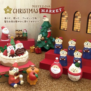 ตุ๊กตาฟิกเกอร์ การ์ตูนแมว Zakka Decole Scene toy Christmas Day (1-2) ขนาดเล็ก สําหรับตกแต่งบ้าน สวน