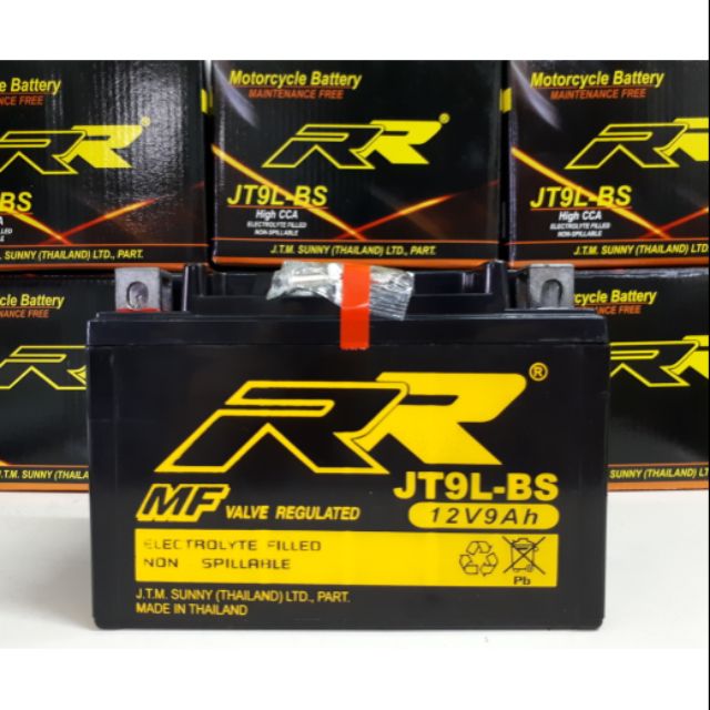 แบตเตอรี่ มอเตอร์ไซ RR JT9L-BS (12v 9a)