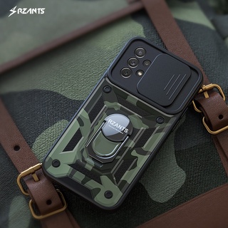 Rzants for Samsung Galaxy A52 / A72 / A32 / A22 / M32 4G 5G Case Lens Slide Protection Camouflage With Ring Holder Case Cover