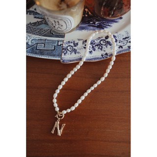 Alphabet pearl necklace
