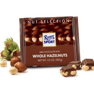 Ritter Sport Bars, Milk Chocolate with Whole Hazelnuts, 3.5 Ounce. (100 g)