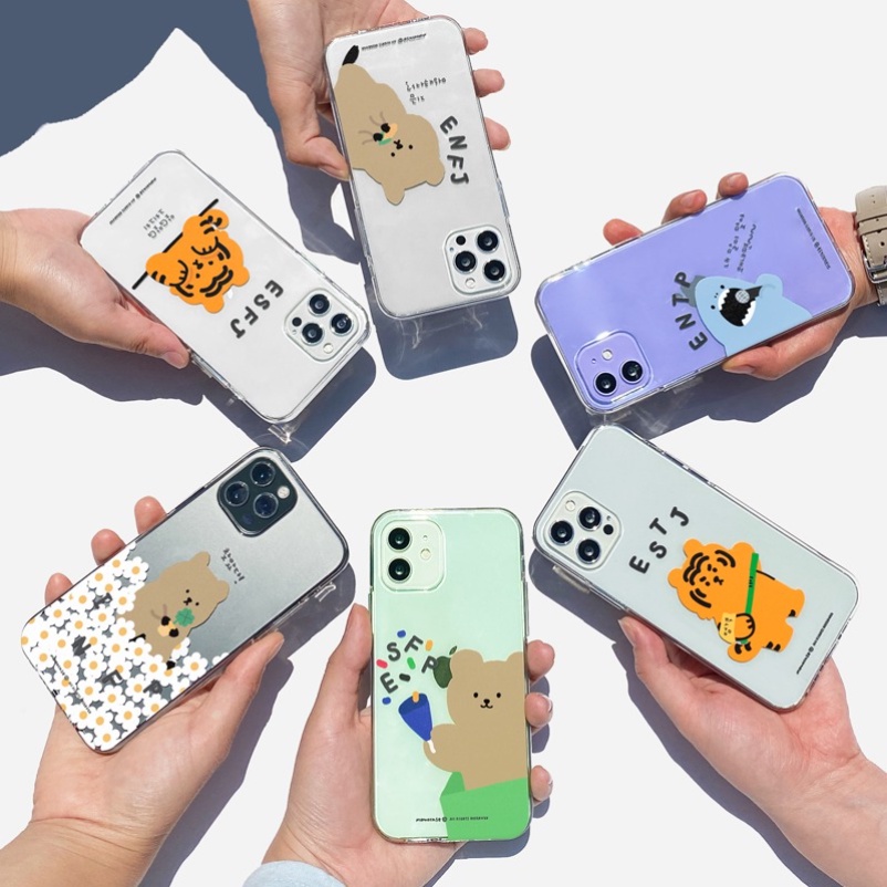 【 Korean Phone Case Compatible for iPhone, Samsung 】 MBTI Jelly Cute Made Unique Galaxy 13 8 xs xr 11pro 11 12 12pro mini Korea Made
