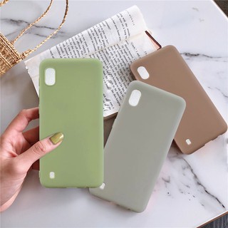 เคสโทรศัพท์มือถือ TPU สีเขียวมัทฉะ เนื้อแมตต์ สำหรับ Samsung Galaxy A10 A20 A30 A50S A50 A10S A20S A21S A11 A01