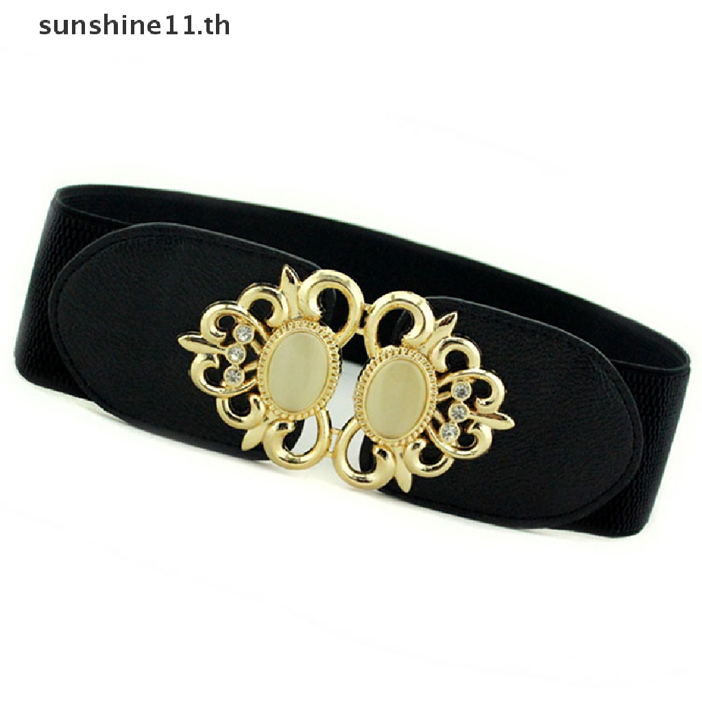 【SSEN】แฟชั ่ นผู ้ หญิง Retro Elastic Stretchy Dress N เข ็ มขัดเอวชุดอุปกรณ ์ เสริม