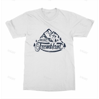 เสื้อสีขาว - เสื้อยืดผู้ชายปี 2022 Mont Tremblant Quebec เสื้อยืดคอทเทจเคบินแคนาดาเวเคชั่นแคมป์บ้าน