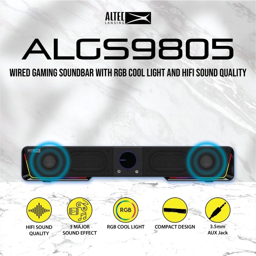 Speaker Altec Lansing Soundbar ALGS9805 ลำโพง ซาวด์บาร์ ให้เสียงที่นุ่มนวล ชัดเจน คุณภาพเสียงสเตอริโอ