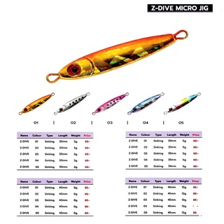 เหยื่อปลอม ไมโคร จิ๊ก Lure Master Z-Dive micro jig