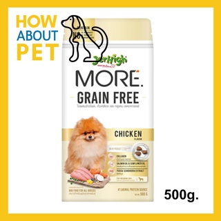 อาหารสุนัข Jerhigh More Grain Free เม็ดกรอบ รสไก่ 500กรัม (1ถุง) Jerhigh More Grain Free Chicken Flavor 500g. (1bag)