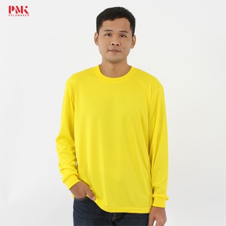 เสื้อยืดคนงานแขนยาว สีเหลือง 02LPI04  -  PMK Polomaker