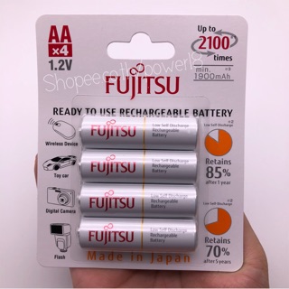 ถ่านชาร์จFujitsu AA 2000mAh ถ่านชาร์จAA รุ่น HR-3UTCEXสีขาว