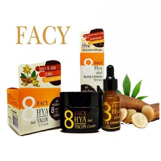 #เฟซี่ เซรั่มไฮยา 8 ชนิด และโสมดำ/เฟซี่ ครีมไฮยา 8 ชนิด และบัวหิมะ# Facy Hya and Yacon Cream/Serum