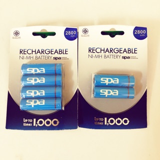 ถ่านAA ถ่านชาร์จ SPA Battery (HIGH TOP) ขนาด AA 2800 mAh ถ่านมี มอก