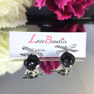 LoveBeauties ต่างหูเพชร CZ | Crystal BLACK